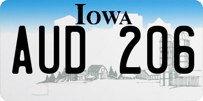 IA license plate AUD206