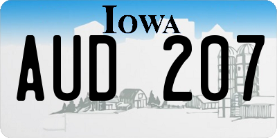 IA license plate AUD207