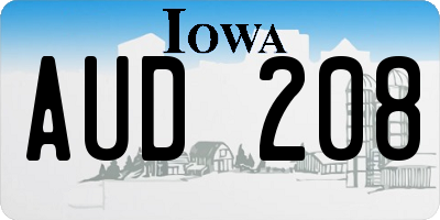 IA license plate AUD208