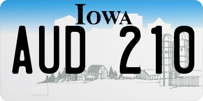 IA license plate AUD210