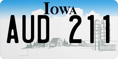 IA license plate AUD211