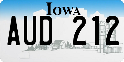 IA license plate AUD212