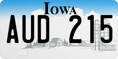 IA license plate AUD215