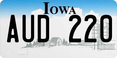 IA license plate AUD220