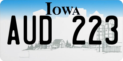 IA license plate AUD223