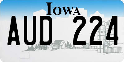 IA license plate AUD224