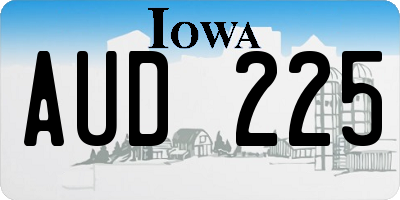 IA license plate AUD225