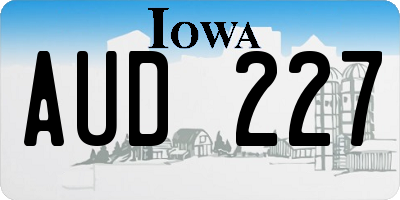 IA license plate AUD227