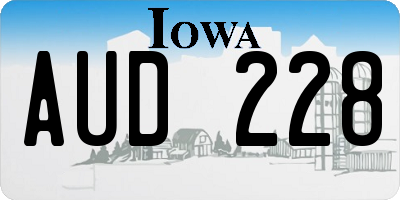 IA license plate AUD228