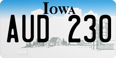 IA license plate AUD230