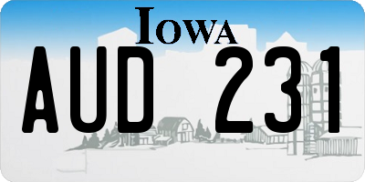 IA license plate AUD231
