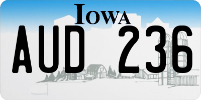 IA license plate AUD236