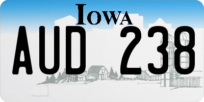 IA license plate AUD238
