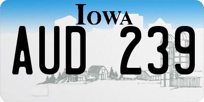 IA license plate AUD239