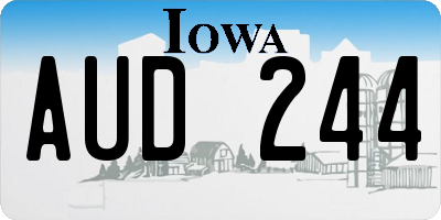 IA license plate AUD244
