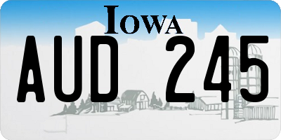 IA license plate AUD245