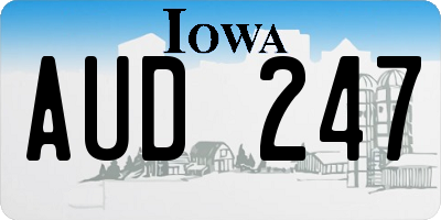 IA license plate AUD247