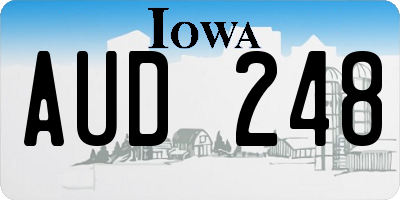 IA license plate AUD248