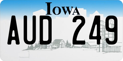 IA license plate AUD249