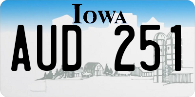 IA license plate AUD251