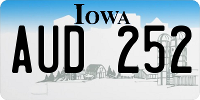 IA license plate AUD252