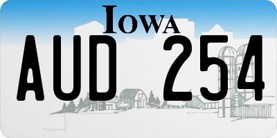 IA license plate AUD254