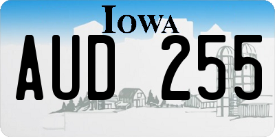 IA license plate AUD255