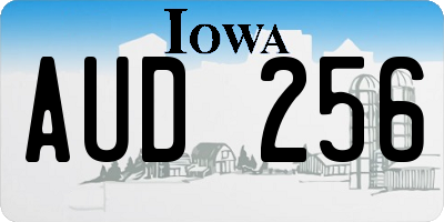 IA license plate AUD256