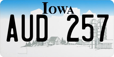 IA license plate AUD257
