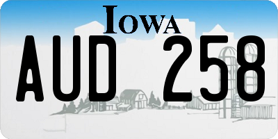 IA license plate AUD258