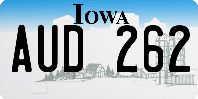 IA license plate AUD262