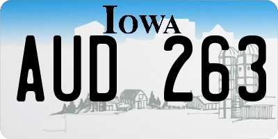 IA license plate AUD263