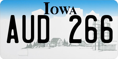 IA license plate AUD266