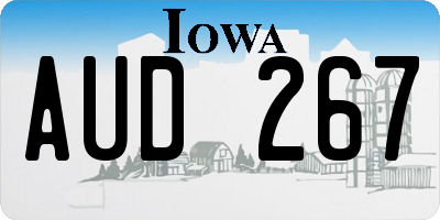 IA license plate AUD267