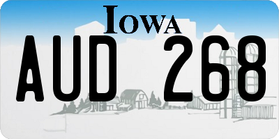 IA license plate AUD268