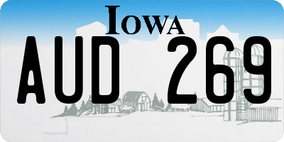 IA license plate AUD269