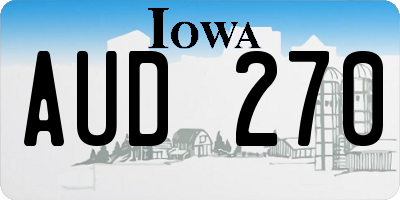 IA license plate AUD270