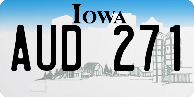 IA license plate AUD271