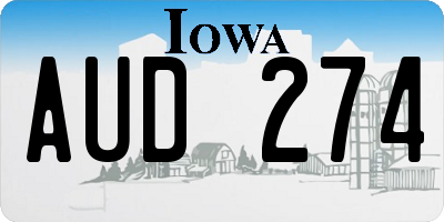 IA license plate AUD274