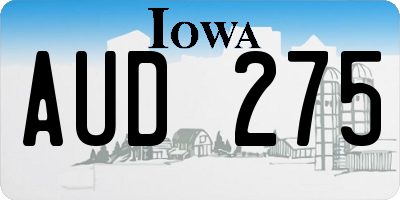 IA license plate AUD275