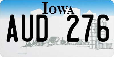 IA license plate AUD276