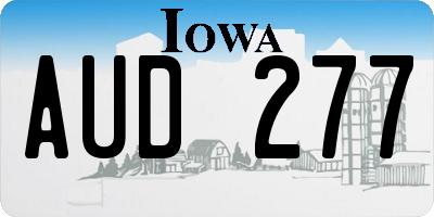 IA license plate AUD277