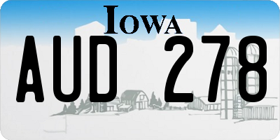 IA license plate AUD278