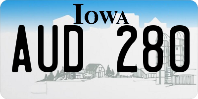 IA license plate AUD280