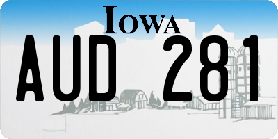 IA license plate AUD281
