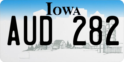 IA license plate AUD282