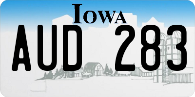 IA license plate AUD283