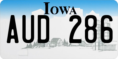 IA license plate AUD286