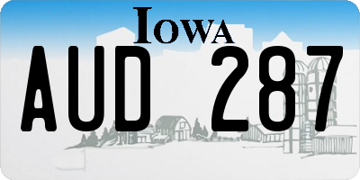 IA license plate AUD287