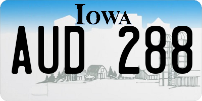 IA license plate AUD288